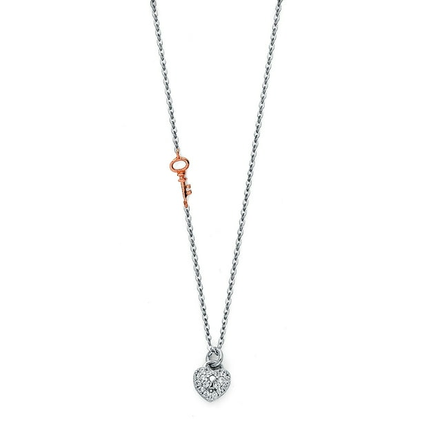FB Jewels 14K Yellow Gold Floating Love Charm Chain Necklace 17 Inches FB Jewels 14K Yellow Gold Floating Love Charm Chain Necklace 17 Inches